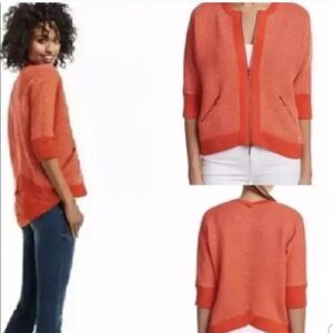 CAbi Cocoon Cropped Zip Up Sweater Top Size XS